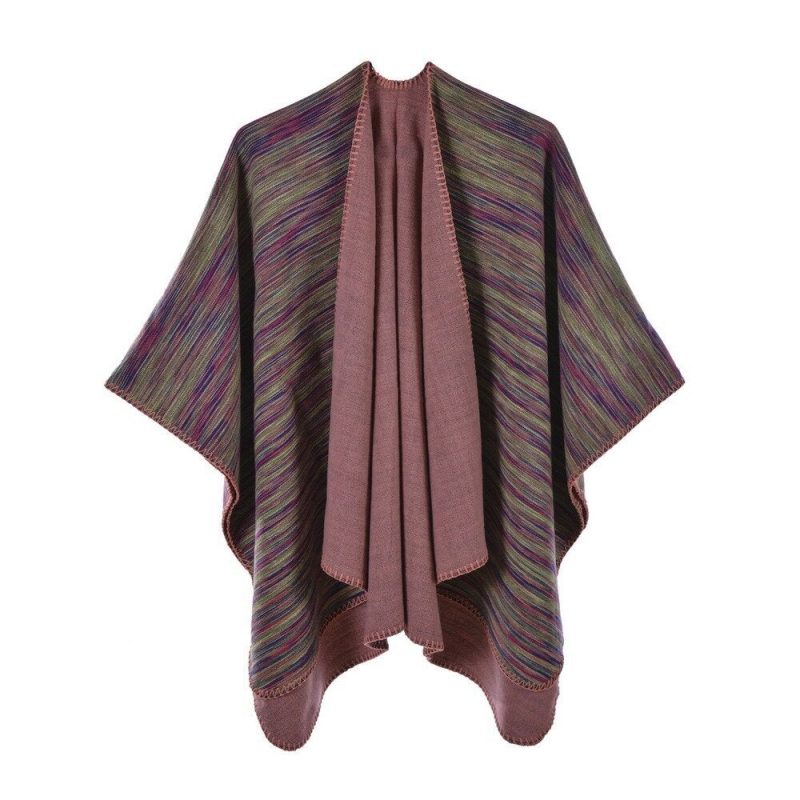 poncho femme rayure vintage 1 848