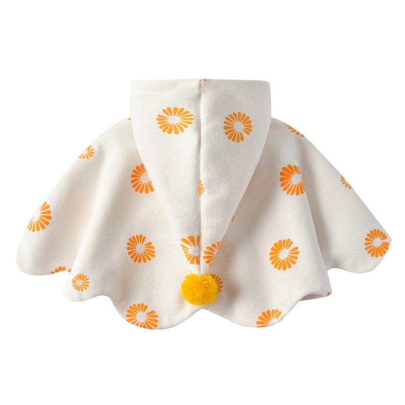 poncho fille blanc capuche 795