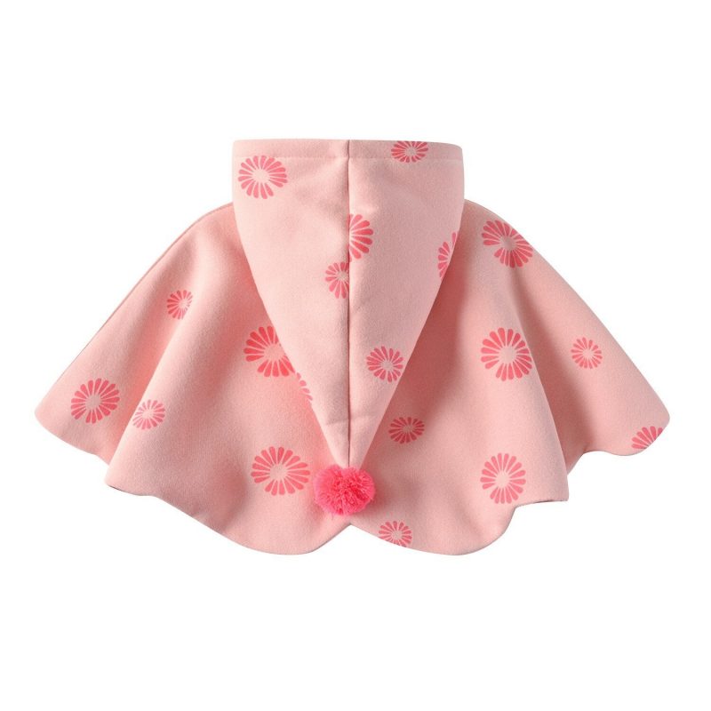 poncho fille rose capuche 961