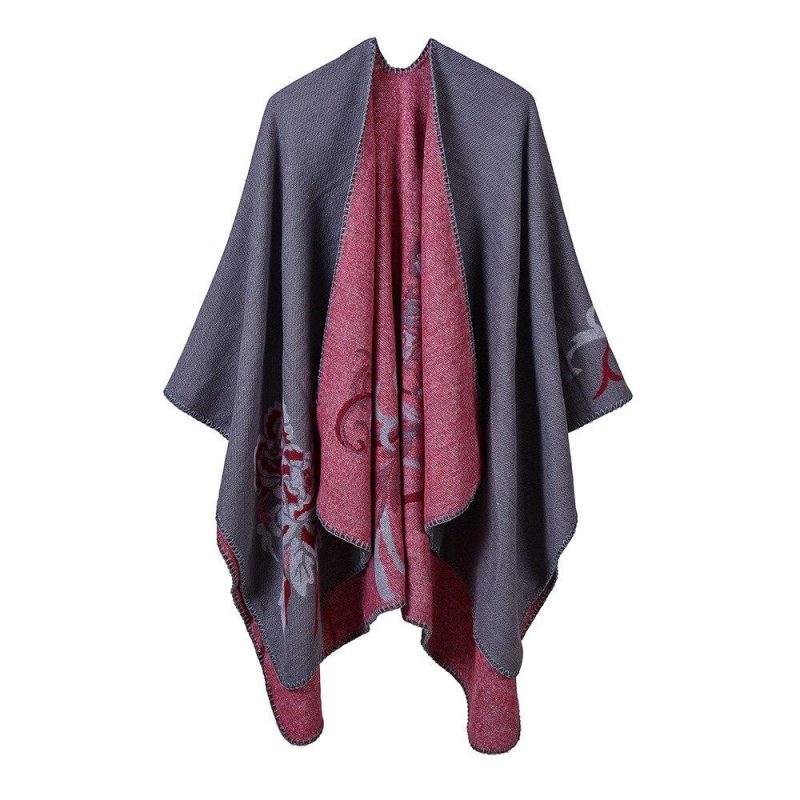 poncho fleur gris 389