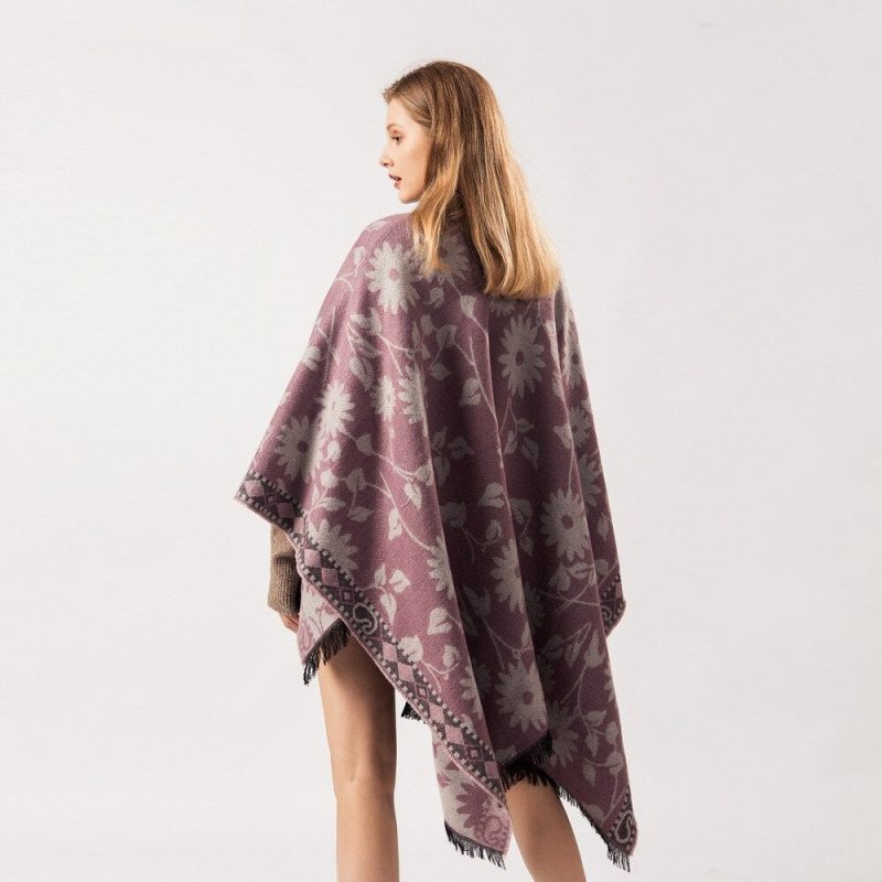 poncho fleuri femme 148