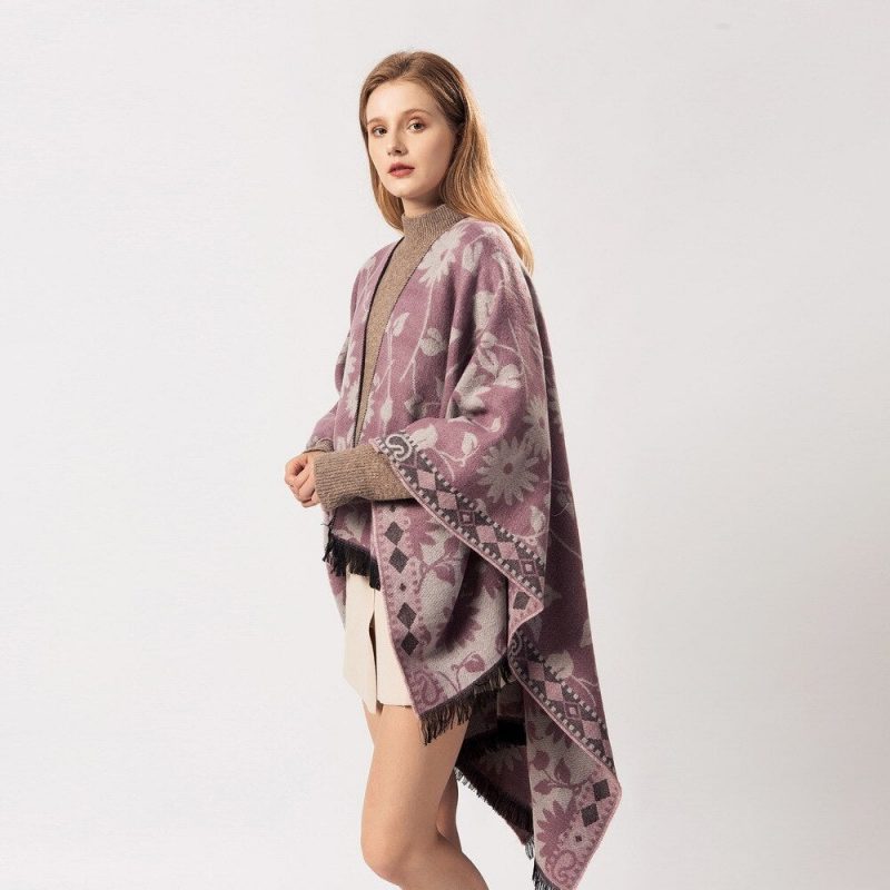 poncho fleuri femme 330