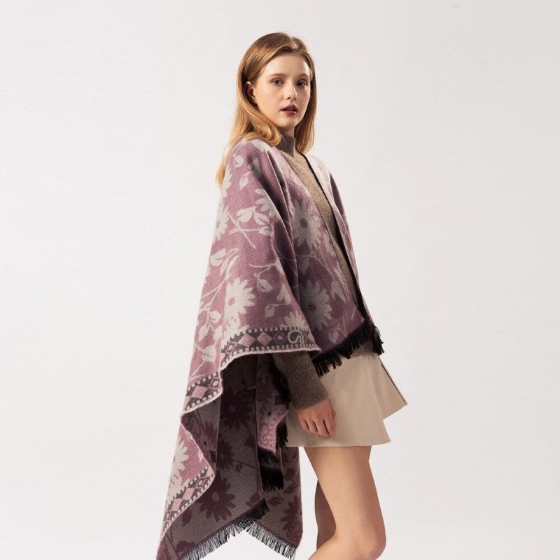 poncho fleuri femme 480