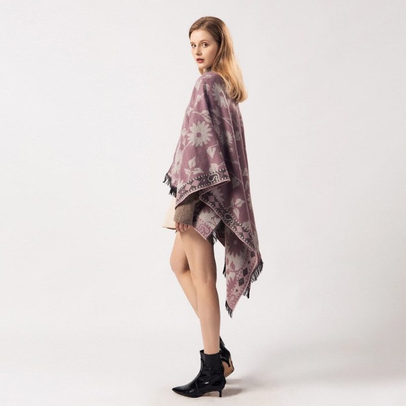 poncho fleuri femme 939