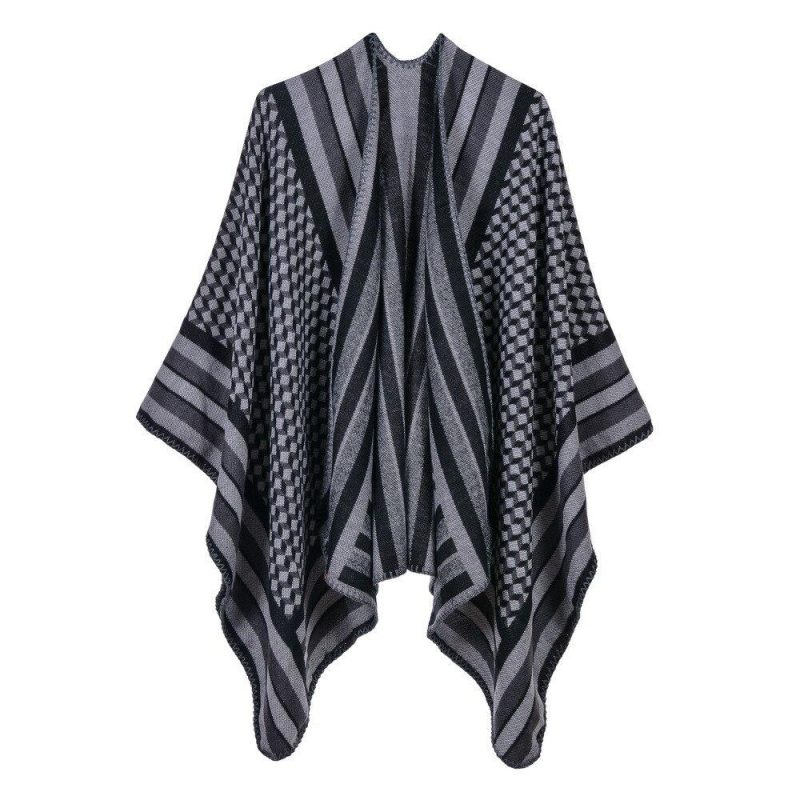 poncho gilet femme gris 877