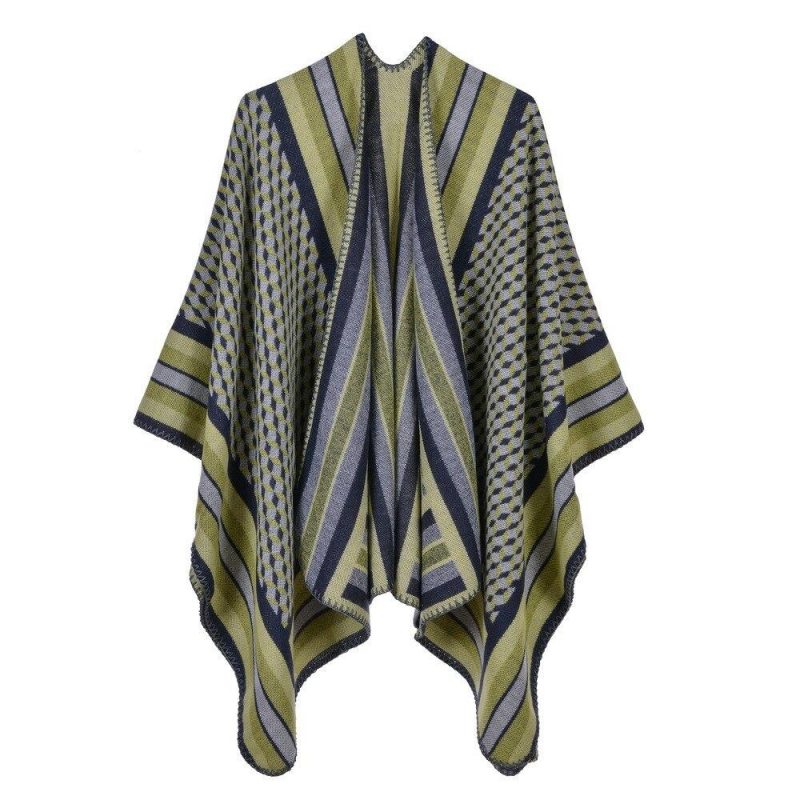 poncho gilet femme vert 707