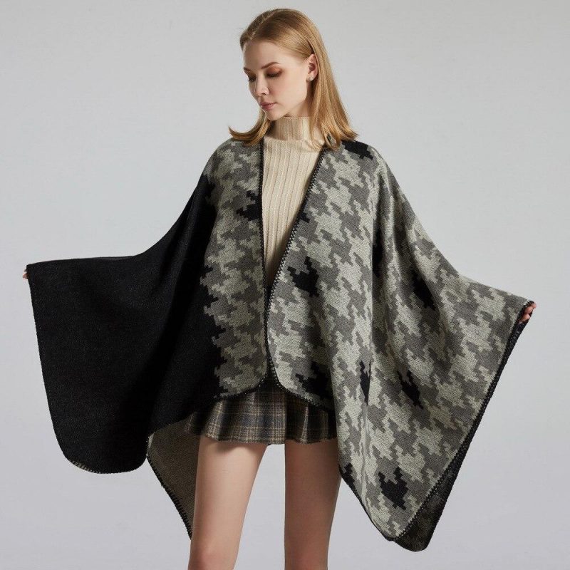 poncho hiver femme asymetrique 789