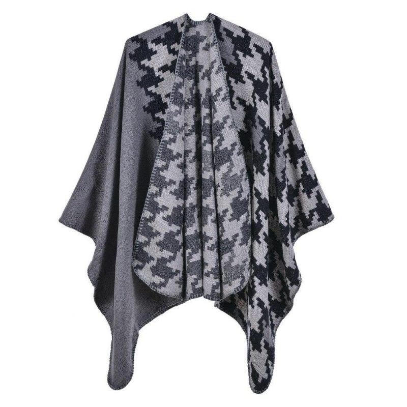 poncho hiver femme asymetrique gris 241