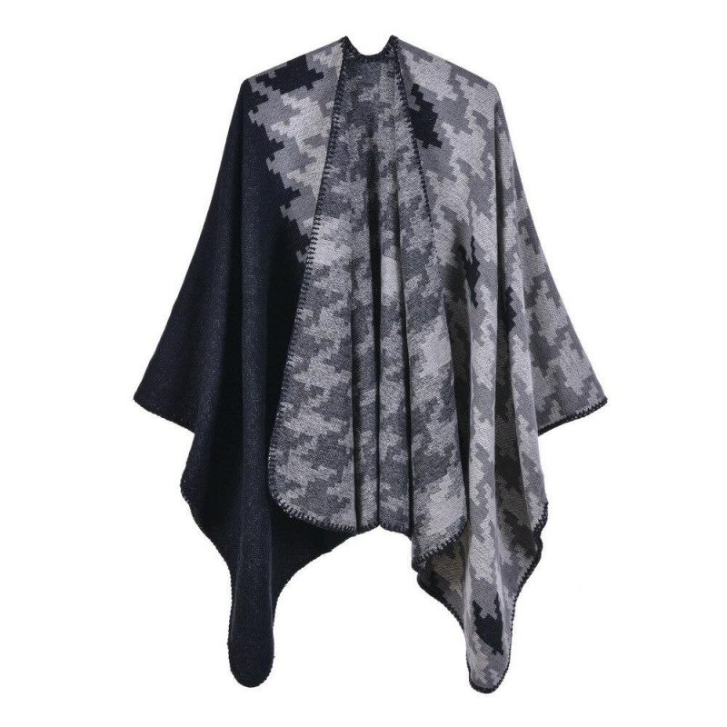 poncho hiver femme asymetrique noir 253