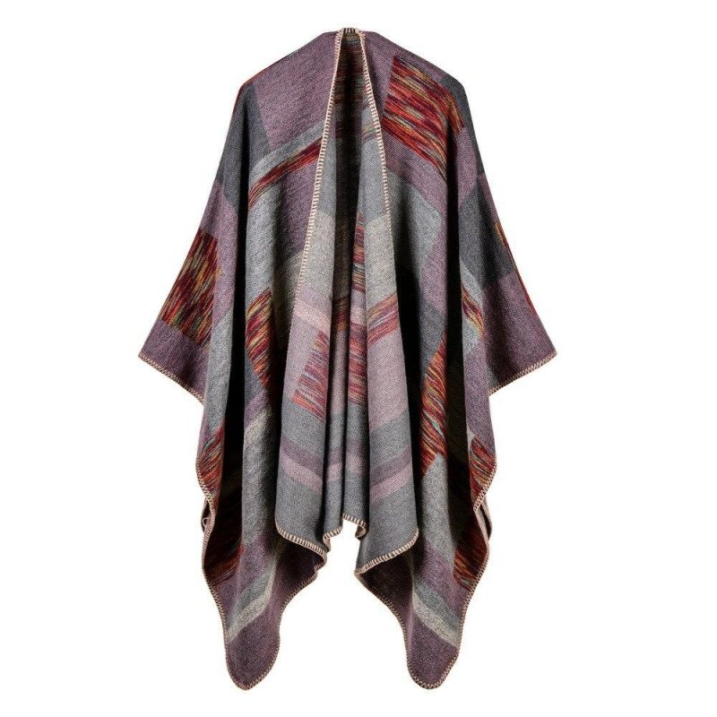 poncho hiver femme marron 590