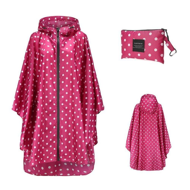 poncho impermeable femme rouge 421