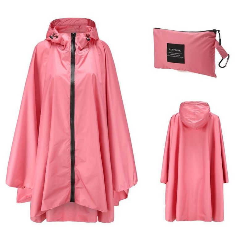 poncho long pluie rose 857