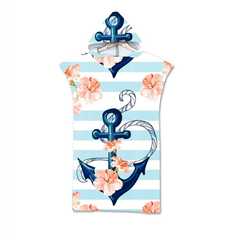 poncho plage femme ancre 815