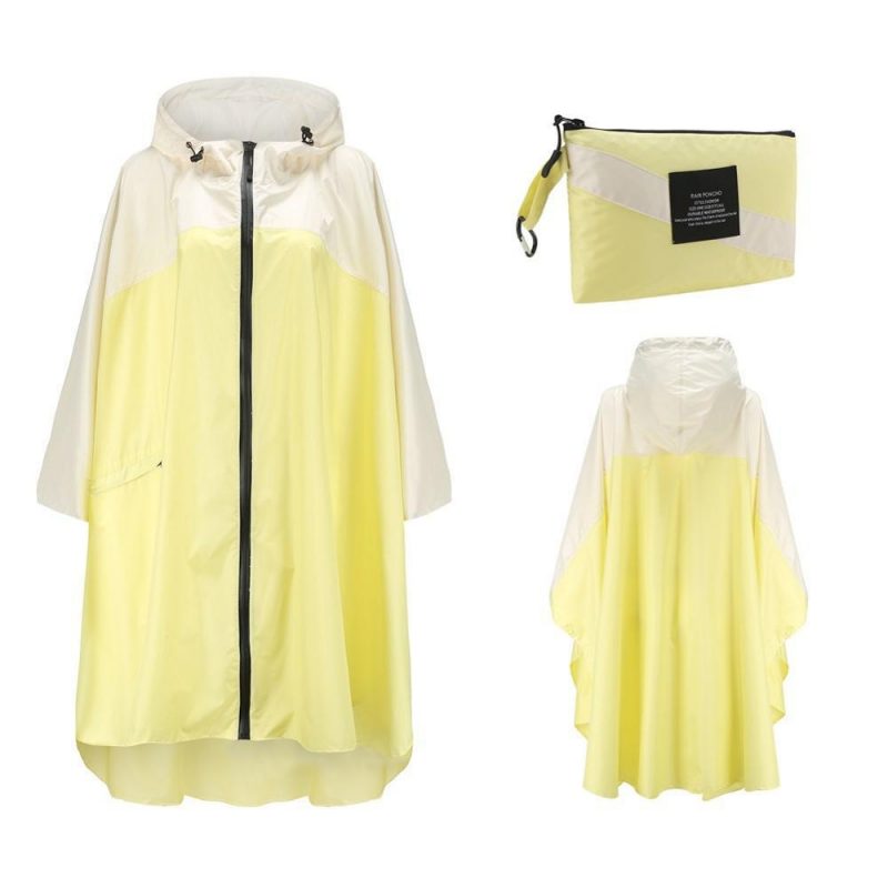 poncho pluie adulte jaune blanc 778