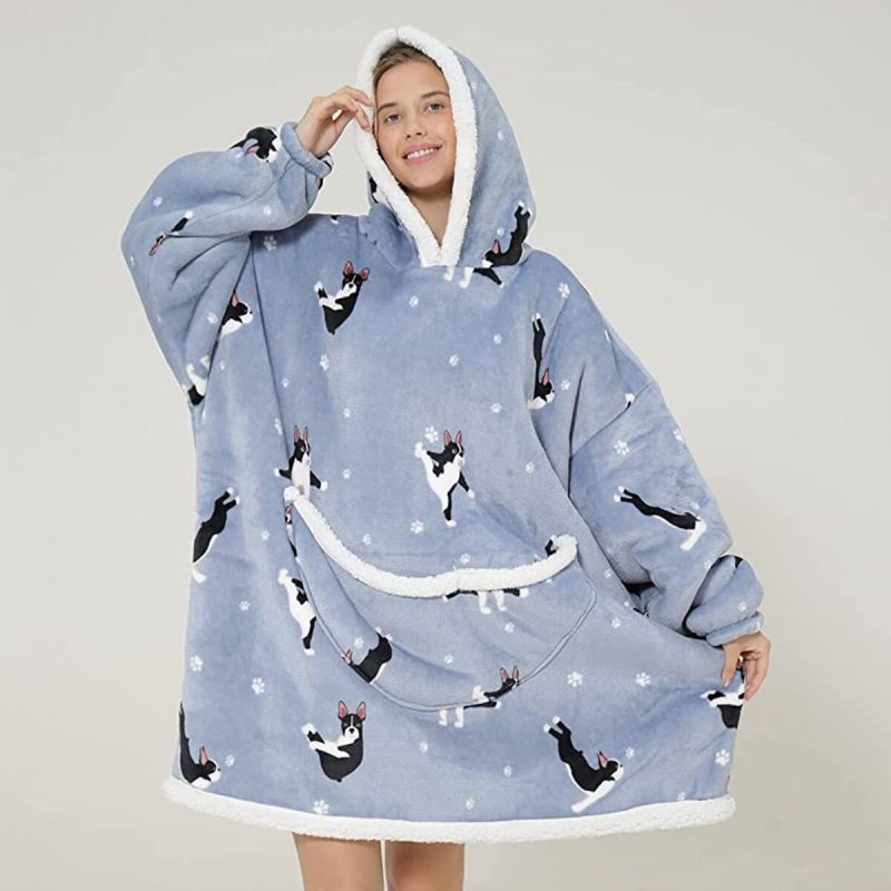 poncho polaire dinterieur femme bleu unique 481