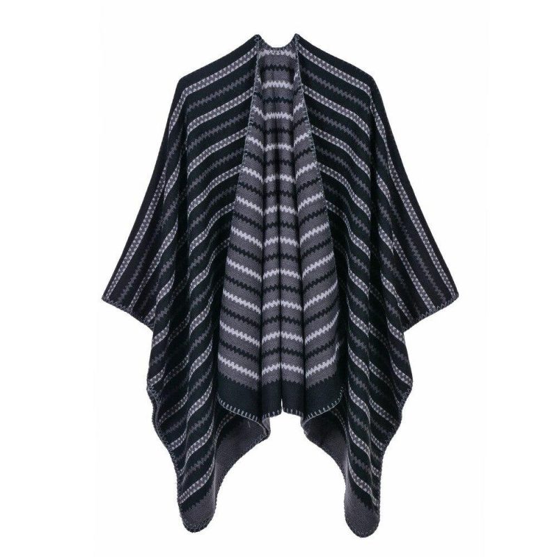poncho raye gris 396