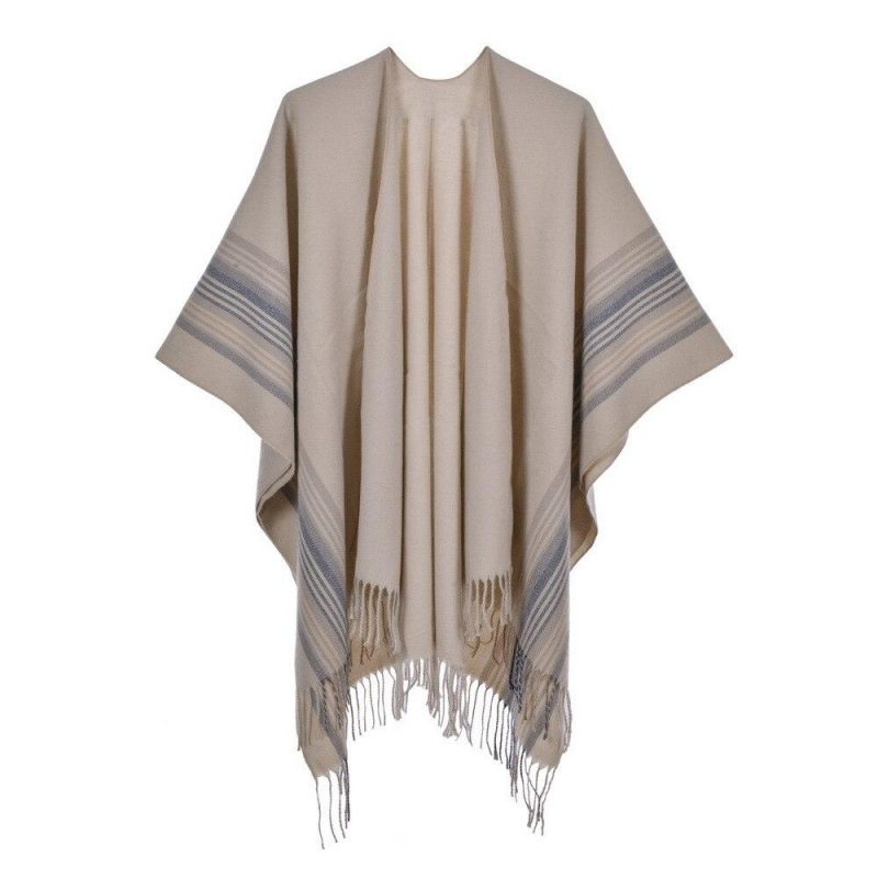 poncho vintage femme blanc casse 840