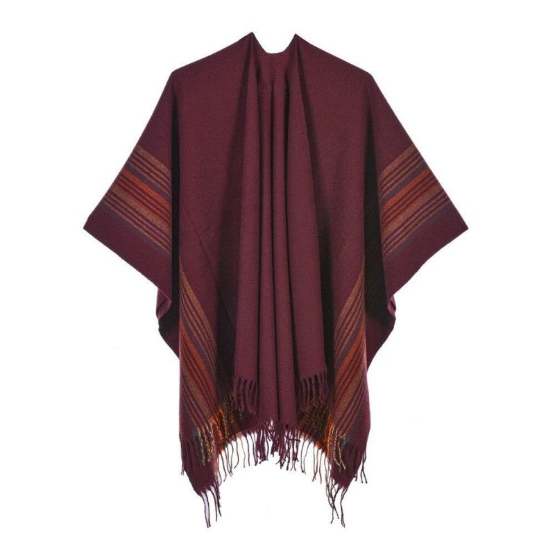 poncho vintage femme rouge 969