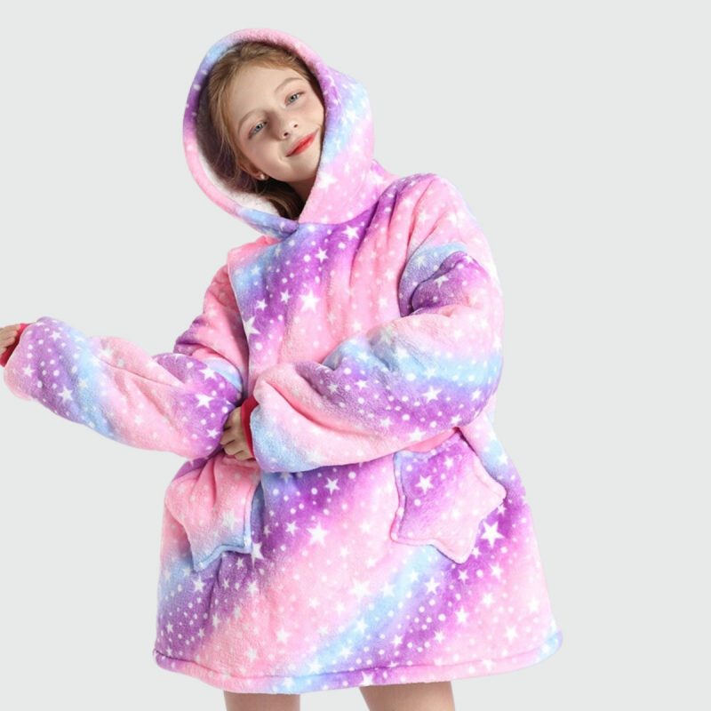 pull plaid fille violet rose 75 cm 169