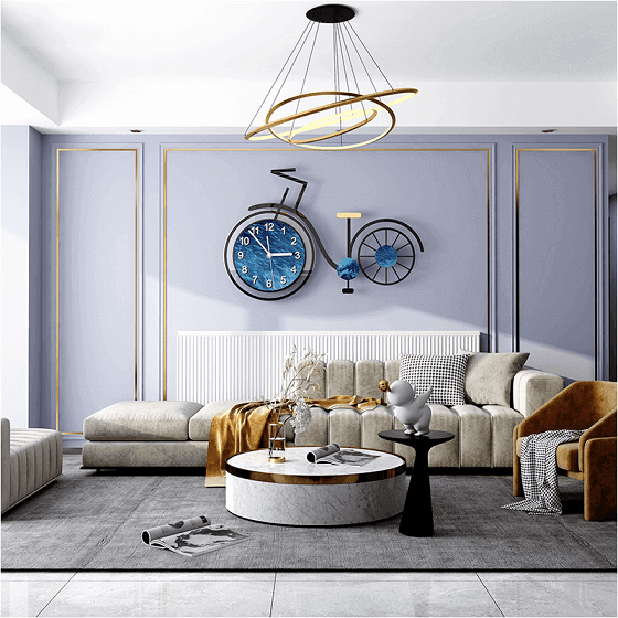 Grande horloge murale design contemporaine Velo 60cm salon