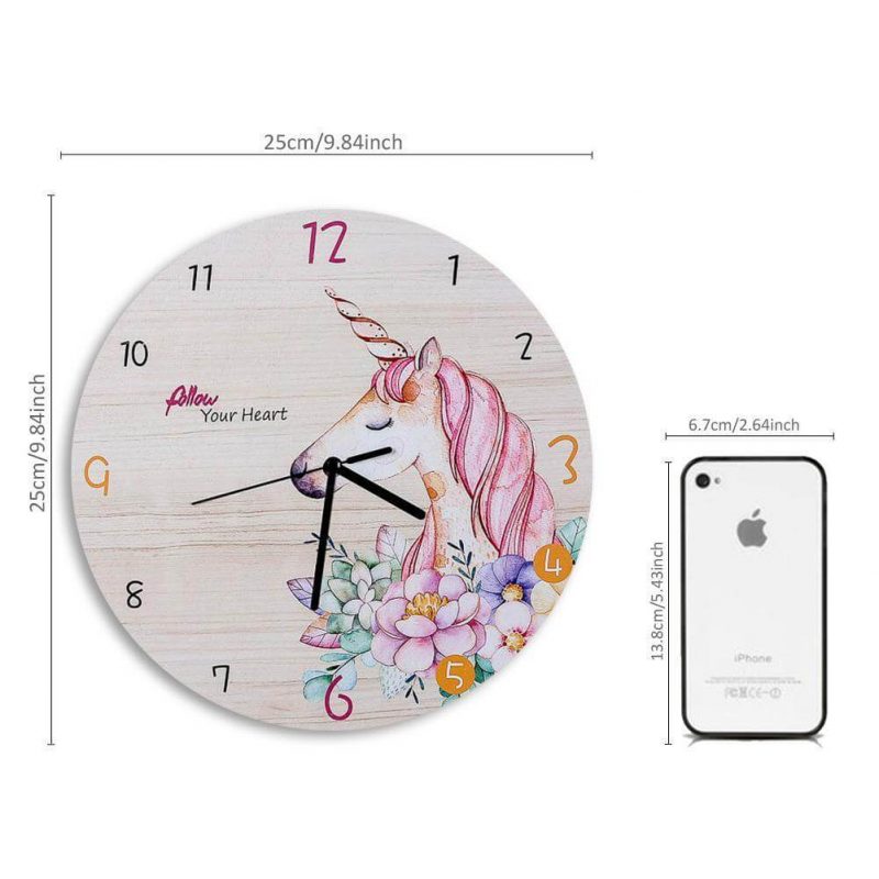 Hoorloge murale licorne silencieuse diametre