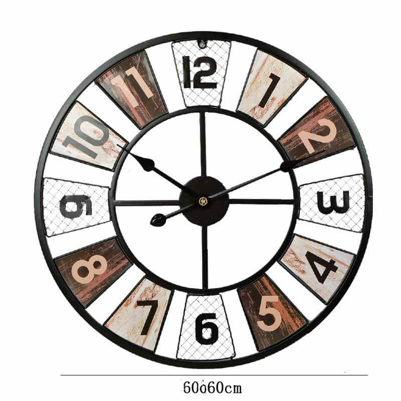 Horloge factory.com Geante metal diametre 60 cm industrielle pendule deco murale quartz