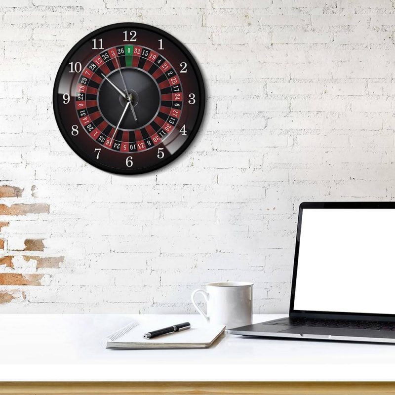 Horloge murale poker jeu de roulette casino bureau de chambre