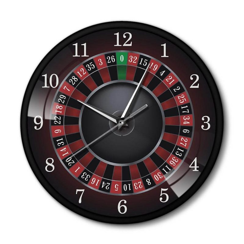 Horloge murale poker jeu de roulette casino en metal