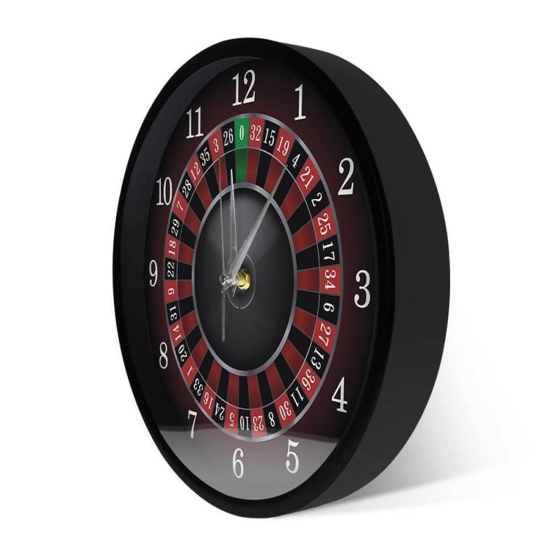 Horloge murale poker jeu de roulette casino en metal art mural