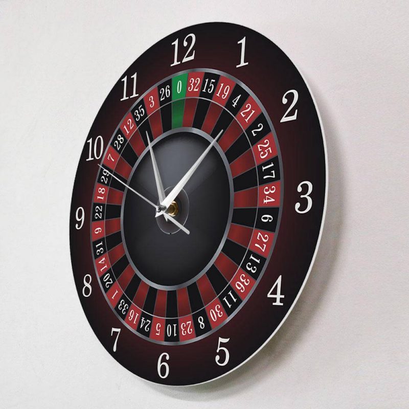 Horloge murale poker jeu de roulette casino salon