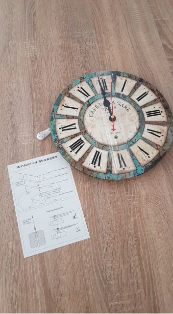 Horloge murale indutrielle cafe de la gare vintage retro