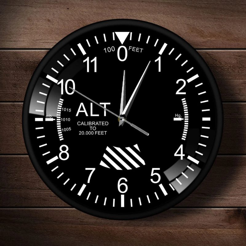 Horloge murale originale avion cadran noir design