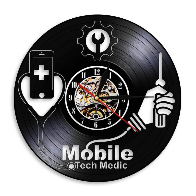Horloge murale vinyle telephone