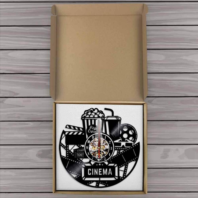 Paquet colis horloge murale vinyle cinema Emballage