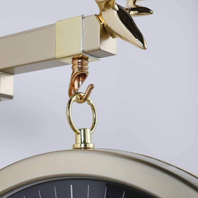 Suspension nordique horloge murale scandinave pendule de gare vintage fer forge bistro retro