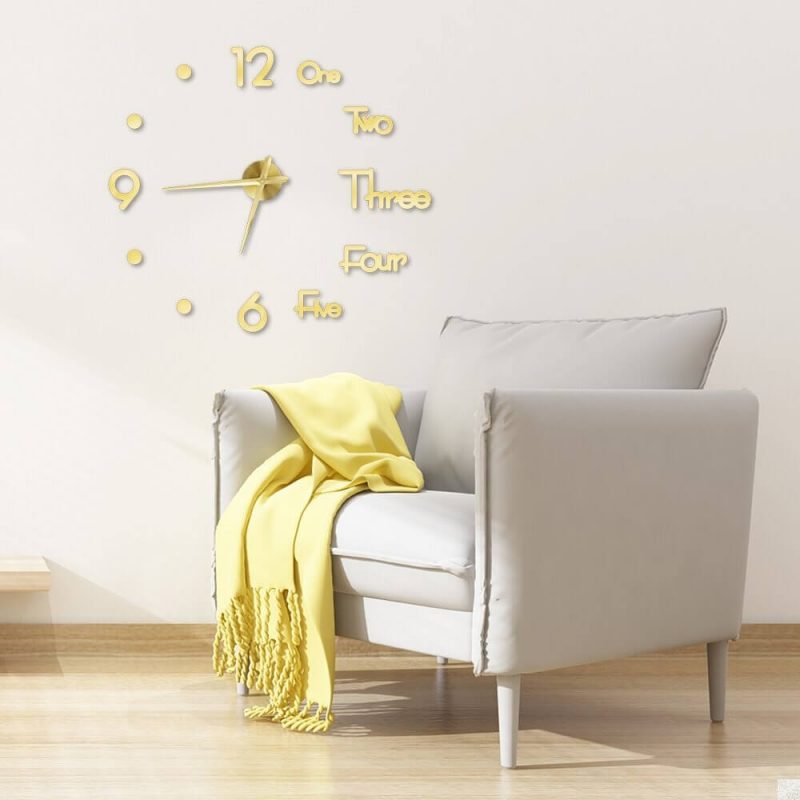grande horloge murale 3D design salle