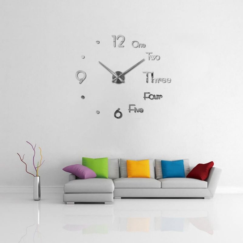 grande horloge murale 3D design salon