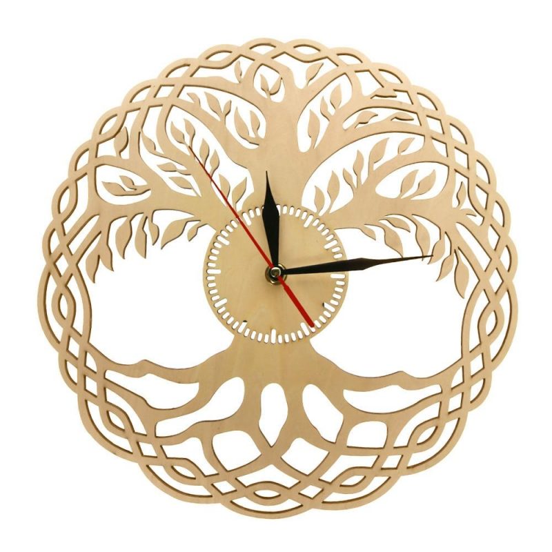 horloge bois arbre de vie 26
