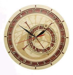 horloge bois astronomique 12