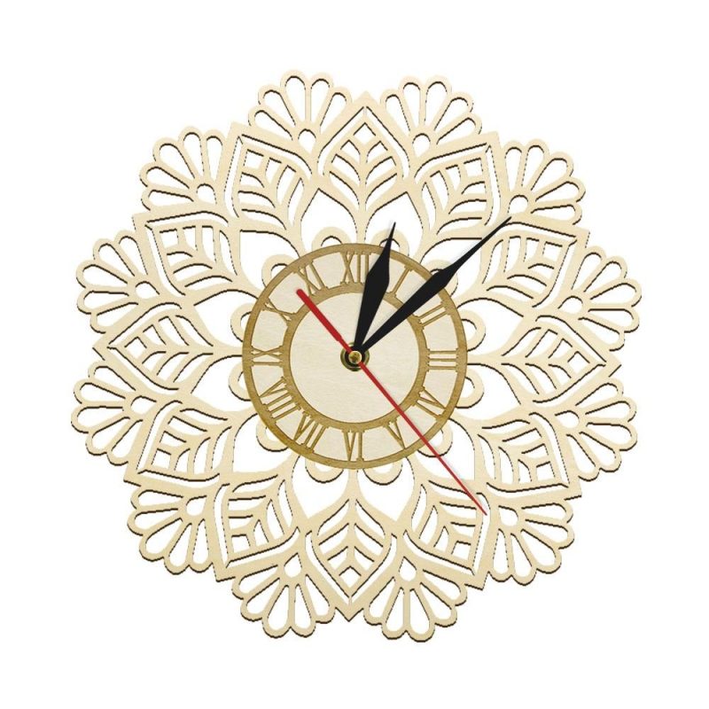 horloge bois flocon de neige 7
