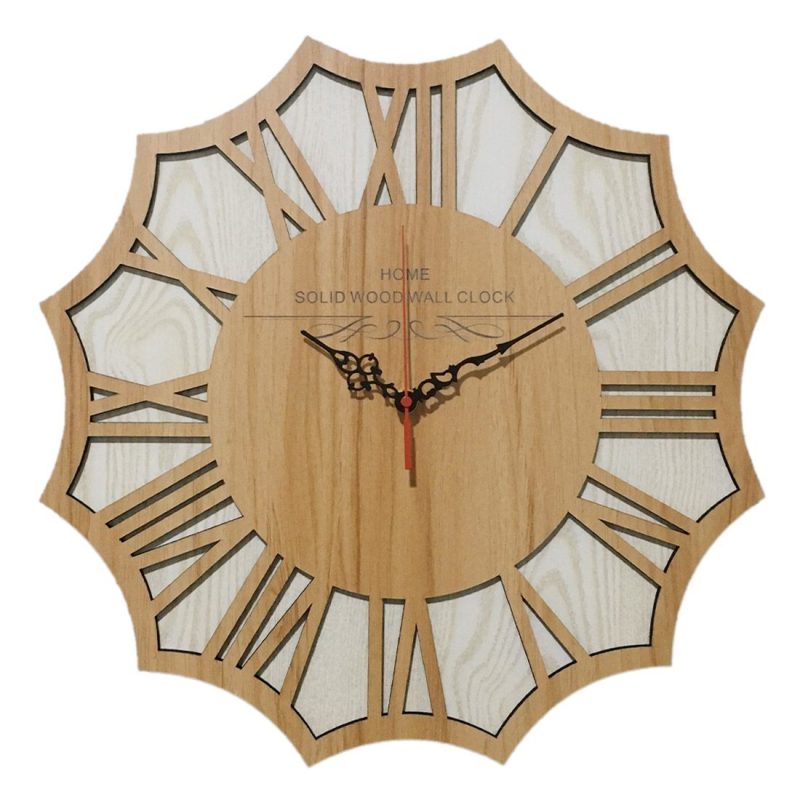 horloge bois rosace en bois 45