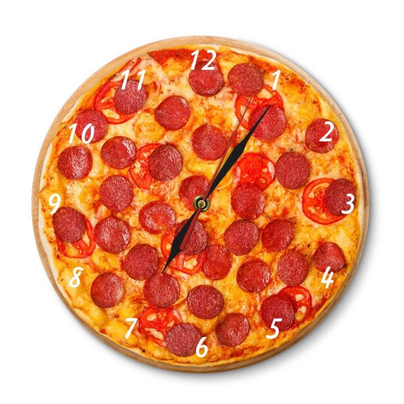 horloge cuisine pizza pepperoni 9