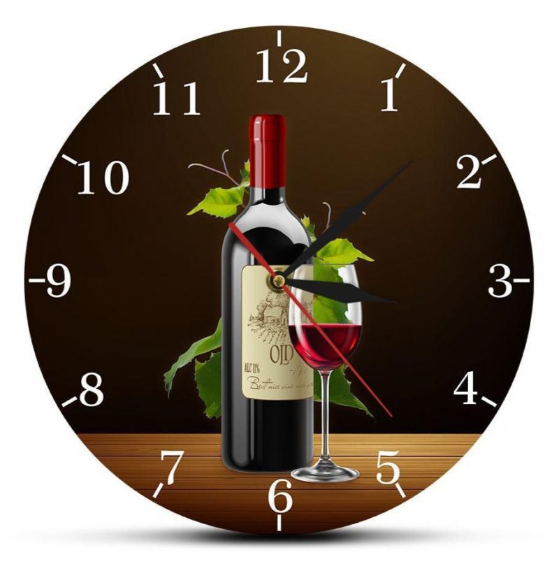 horloge cuisine vin rouge 13