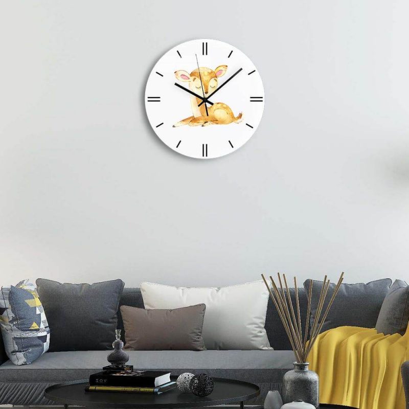 horloge enfant murale bebe biche salon decorative