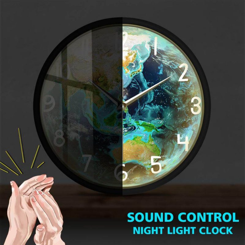 horloge globe terrestre led lumineuse