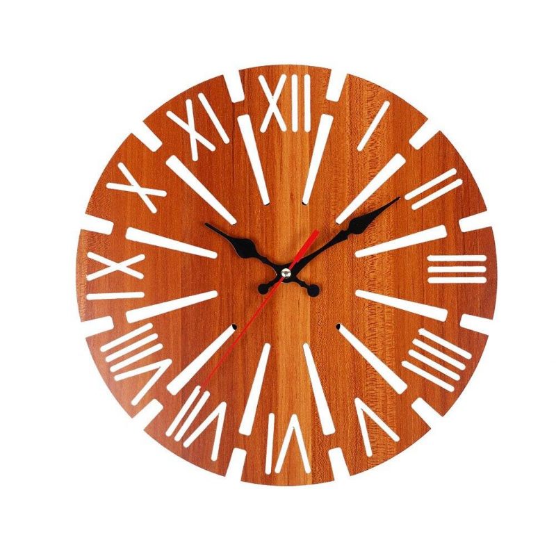 horloge industrielle bois soleil 15