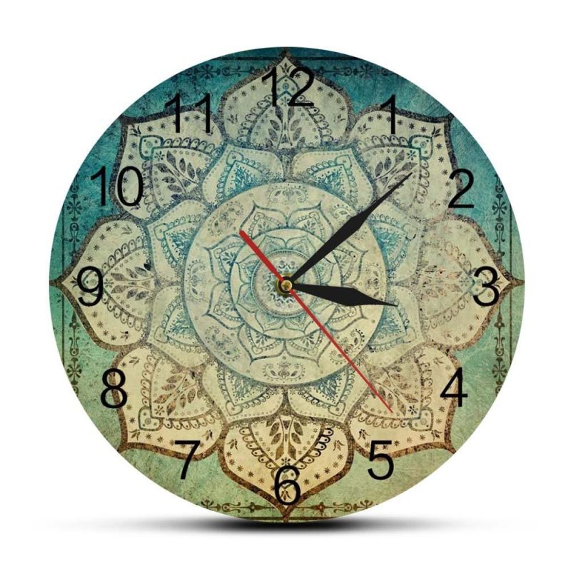 horloge murale chiffre indien sans cadran bleu