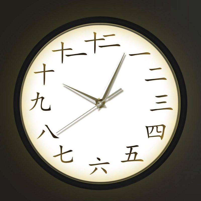 horloge murale chinoise lumineuse