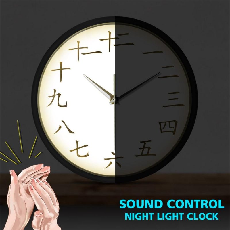 horloge murale chinoise lumineuse led