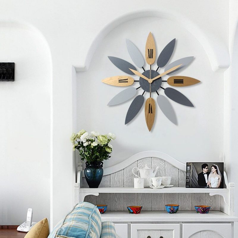horloge murale design grande nordique bleu decorative